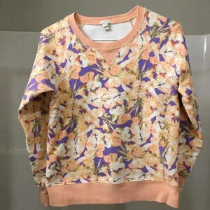 J. Crew floral peach sweatshirt size small